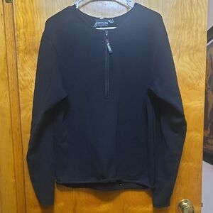 Men's Black Quarter Zip-Up Sweater Large